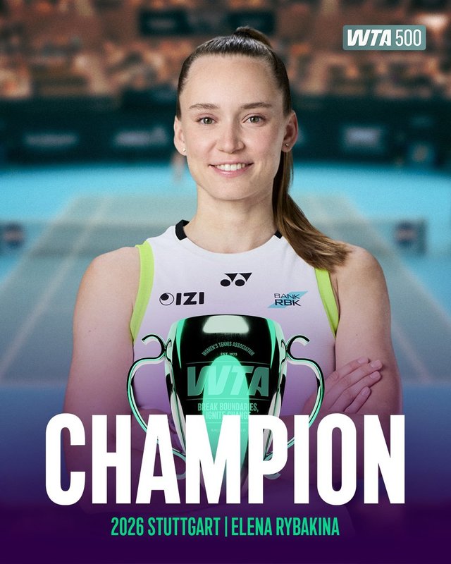Tenis: Elena Rîbakina a învins-o pe Karolina Muchova şi a câştigat titlul la Stuttgart – şi un Porsche – pentru a doua oară